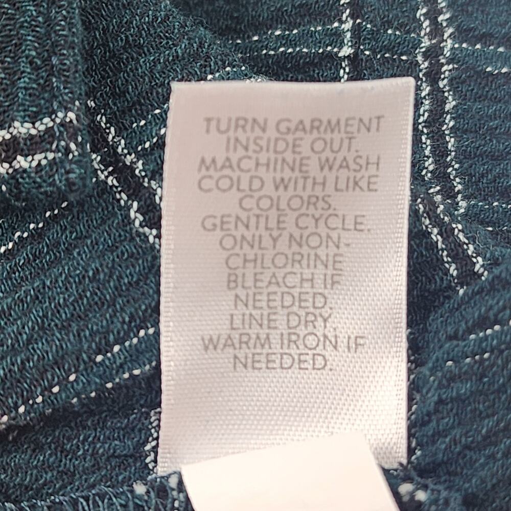 J Jill Blouse Green Plaid Button Front Relaxed Fit 3/4 Sleeve Top Womens Small - Picture 6 of 13